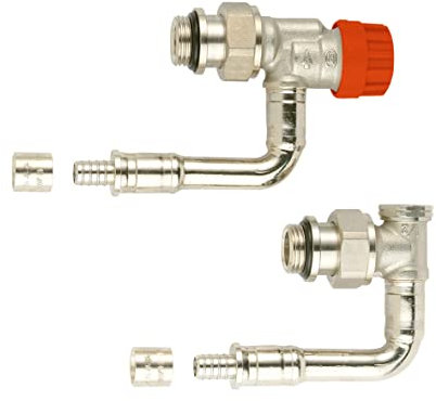 COMAP Kit hydrocâblé thermostatique M30 pour radiateurs double panneau ou T11 T21 - Robinet Kv réglable - Equerre inverse PER à sertir - 16-1/2JT double joint torique - VarioSar - R857161H