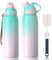 Fjbottle Bouteille d'eau en acier inoxydable de 600 ml/800 ml/1 L/1,5 L avec couvercle magnétique, isotherme sans BPA, bouteille d'eau sous vide pour boissons chaudes et froides, anti-fuite, pour la