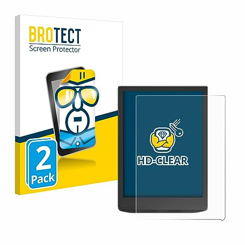 BROTECT Schutzfolie für PocketBook InkPad 4 | 2 Stück Transparenter Displayschutz Made in Germany Klare Displayschutz-Folie Clear Einfache Montage Case-Friendly