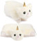 BRUBAKER Kuscheltier-Kissen Einhorn - 2 in 1 Plüschtier und Kuschelkissen - 40 x 30 cm Kuscheleinhorn - aufklappbares Kinder Plüschkissen mit Klettverschluss - Einhornkissen Stofftier - Weiß