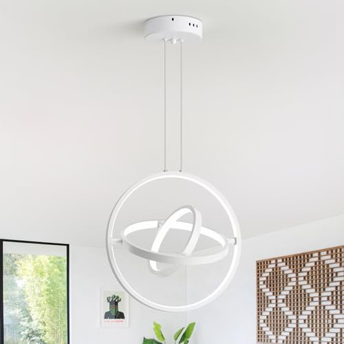 IZOWE Hängelampe LED Planeten Ring Pendelleuchte Kostenloses DIY Hängeleuchte Höhenverstellbar Esszimmer Lampe Hängend Stilvoll Langlebig Hängelampe Schlafzimmer Modern Kronleuchter Lobby Korridore