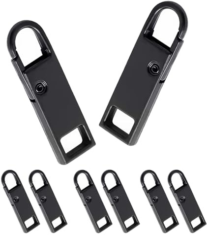 Deoward Reißverschluss Zipper Metall Ersatz Reisverschluss (6 Stück) | Reißverschluss Reparatur Anhänger für Koffer, Gepäck, Rucksäcke, Jacken, Geldbörsen, Handtaschen, Jeans