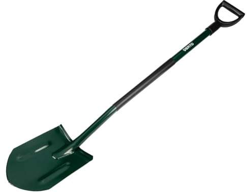 VERTO Spaten Schaufel Gärtnerspaten Länge: 120 cm Hochwertiger Borstahl Ergonomic Solid Garden Qualitätsstahl zum Umgraben und Ausheben - Grün und Schwarz