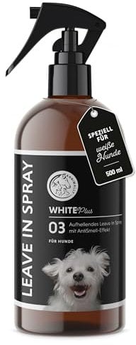 Annimally White Plus Leave-In Spray - Natürliche Kämmhilfe & Glanzspray mit Anti-Gelb Effekt, ph-neutrales Kämmspray ohne Bleichmittel für weiße Hunde - 500 ml