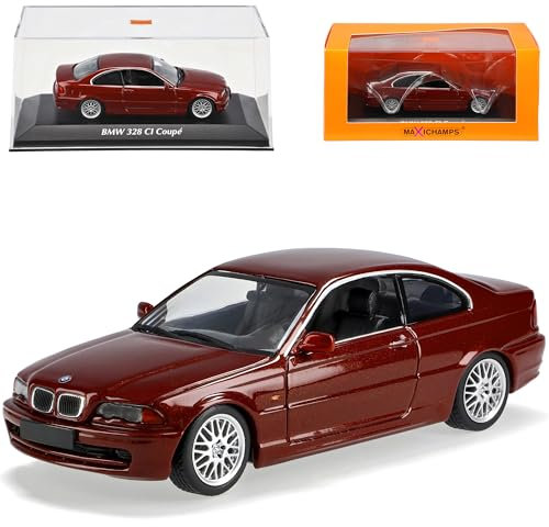 alles-meine.de GmbH B*M*W 3er E46 328 CI Coupe Rot Metallic 1998-2007 1/43 Minichamps Maxichamps Modell Auto mit individiuellem Wunschkennzeichen