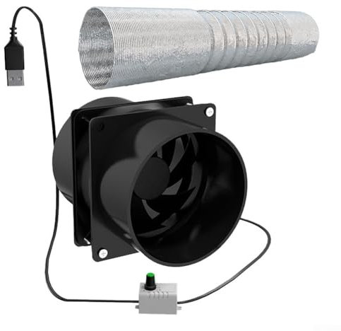 Duct Exhaust Fan,Variable Speed Controller Blower for Window Attic Ducting Kitchen Heating Cooling Booster Grow Tents(Only the fan)