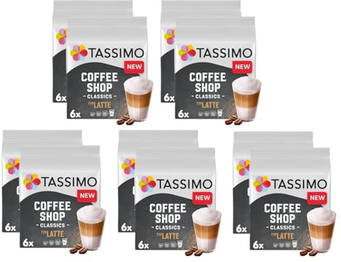 Tassimo Coffee Shop Selections Latte pods (Pack of 10, Total 120 Pods, 60 Drinks)
