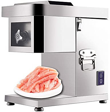 MLUENF Solido Affettare e Sminuzzare Tagliaverdure Elettrico in Acciaio Inossidabile, Affettatrice per Carne Verdura, Affettatrice Professionale per Tritacarne per Frutta,3Mm