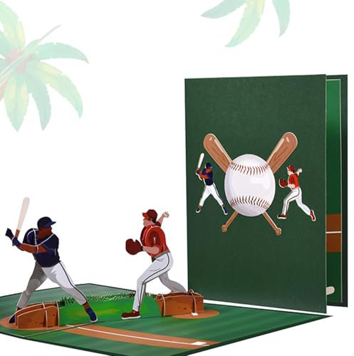 scicent Geburtstagskarte Pop-Up Karte mit Umschlag 3D Glückwunschkarte oder Geldgeschenk zum Geburtstag Sport Abschlussfeier 3d Pop Up Karte Baseball Vatertagskarten Karte mit Umschlag 32210