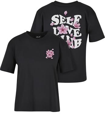 Miss Tee Damen Self Love Club Tee Black, 3XL