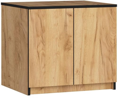 AKORD Schrankaufsatz S60 60 cm | mit 2 Türen | Garderobenerweiterung | Erweiterung für einen Kleiderschrank | Deckenschrank | B60 x H55 x T51 cm | Gewicht 21,00 kg | Craft Eiche/Craft Eiche