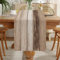 LOZULO Beige Tischläufer Vintage Läufer Tisch Landhausstil Leinen Tischläufer Deko Abwaschbar Table Runner Party Gestreift Tischdeko Outdoor Wetterfest Tischläufer 180x40 für Couchtisch