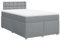 vidaXL Boxspringbett, Doppelbett mit LED Matratze Matratzenauflage, Bettgestell mit Lattenrost Kopfteil, Polsterbett Bett für Schlafzimmer, Hellgrau 120x200cm Stoff