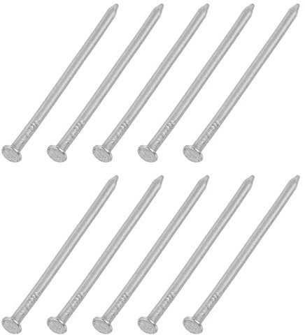 sourcing map 500Pcs Small Hardware Nails, 2 x 40mm Carbon Steel Round Head Nail Common Finishing Nail for Household Woodworking Picture Hanging DIY Projects, Silver Grey