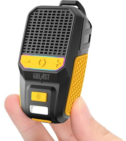 GBEAST Wearable Bluetooth Speaker, Clip-On Mini Portable Speakers All Day Playtime Waterproof Built-in Mic for Hands-Free Music/Calls Bluetooth Speaker with RGB/Flashlight for Jobsite/Outdoor/Golf