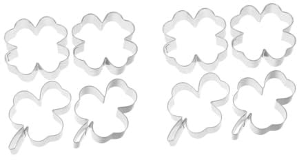 IMIKEYA 2 Sätze Vierblättriger Kleeblatt-ausstecher Festival-keksform Keksausstecher Zum Backen Mini-ausstecher Festival-keksausstecher Ausstechformen Rostfreier Stahl Silver 4 Stück * 2