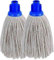 SCHOFIELD AND BLOOM - 6-Pack Cotton Mop Head Replacements – Red and Blue | Screw In and Push In | Highly Absorbent Yarn for Efficient Floor Cleaning (Blue - Screw In)