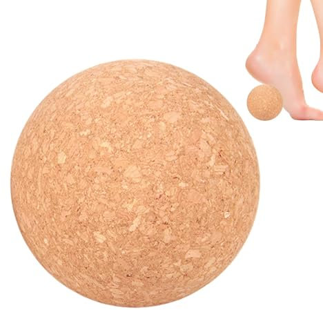 JIEBWCHA Kit de balles de massage naturelles - 8/10 cm - Balle en liège - Entraînement des fascias - Pour les zones de déclenchement - Balle de massage durable en liège pour auto-massage