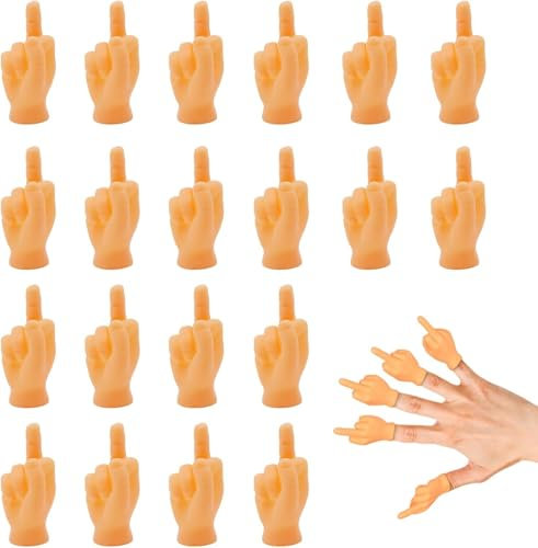GIUSOBG Tiny Hands Mittelfinger Puppets 20 Stück Mittelfinger Puppets Fingerpuppen Mini Hände Mittelfinger Tiny Hands Mini Finger für Zaubertricks Haustiere Weihnachten Spiele Party