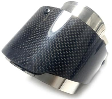 DZSNBMSHD Auspuffblenden 1 Stück Universal-Auspuffrohr Modifiziertes Glänzendes Kohlefaser-Auspuffendrohr 110 Mm Länge Endrohre & Endrohrteile(In 70mm -Out 114mm)