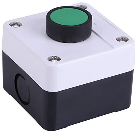 Qukaim Pulsador Interruptor Exterior Estanco IP54 Verde - Botón Momentáneo N/O para Porteros Automáticos, Salidas de Emergencia y res AC, Caja ABS Antivandálico