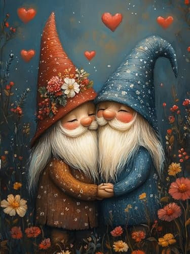 Diamond Painting XXL Wichtel für Bastelset Kinder ab 6 Jahre, Diamond Painting Liebe, 5D DIY Diamant Malerei Bilder Stickerei Set, Dimond Kristall Handwerk Geschenke für Zuhause Deko 85x110cm S-33