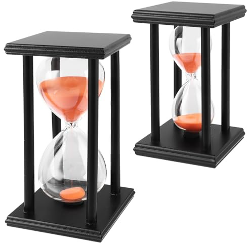 MIVIDE Sanduhren 30 60, Sanduhren Set Schwarzer Holzrahmen, Deko Sanduhr | Sanduhren Set für Geschenke, Küche, Büro, Home Deco, Spiel Timing