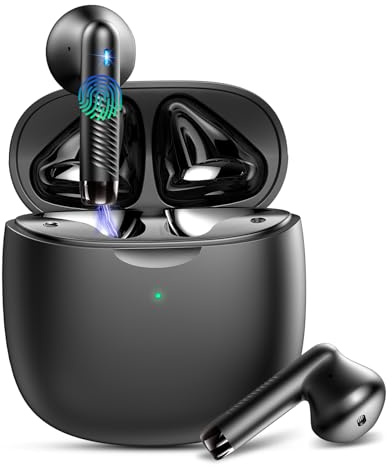 Niderson Wireless Earbuds, Bluetooth 5.3 Headphones in Ear Light-Weight Built in Noise Cancelling Mic, 32Hrs Playtime Bluetooth Earbuds HiFi Stereo Sound, IP7 Waterproof, Touch Control Ear Buds Black