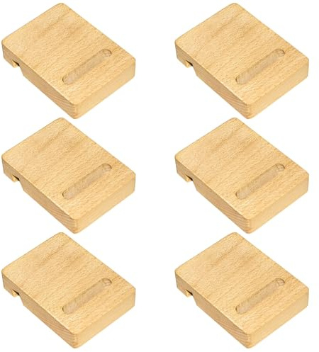 6 Pcs Embroidery Hoop Stands, Solid Wood Holders For Cross Stitch, Needlework, And Phone Display, Natural Finish