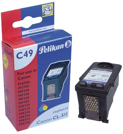Pelikan C49 Druckerpatrone für Canon CL-511, 3 x 4.5 ml, cyan/magenta/gelb