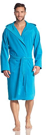 Vossen Damen Bademantel Texas, Einfarbig, Blau (turquoise 557), L (46-52)