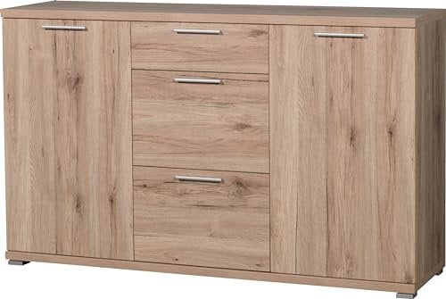 Germania 3201-177 Sideboard GW-Top in Sanremo-Eiche-Nachbildung, 144 x 88 x 40 cm (BxHxT)