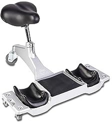 RUBI | Asiento Ergonómico Profesional SR-1 con Ruedas | Equipamiento de Seguridad Protección con Rodilleras Substituibles | Chasis Aluminio, Alta Resistencia y Estabilidad