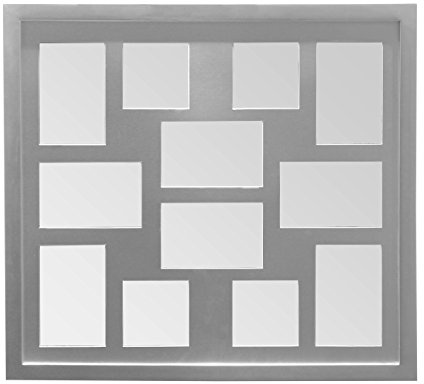 Premier Housewares Multi-Photo Frame for 12 Photos, Silver