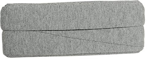 Zierstoff einfach nähen Unifarbenes Schrägband, Jersey, vorgefalzt, 20 mm breit - 2 Packungen á 3 Meter, Hellgrau Melange