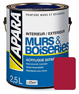 Peinture intérieure couleur, acrylique satinée 2.5 litres Bordeaux