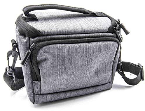 vhbw Polyester Foto-Tasche grau kompatibel mit Kamera Canon EOS Kiss Digital X, Kiss F, Kiss X2, Kiss X3, Kiss X5, Kiss X50, Kiss X6, Kiss X7