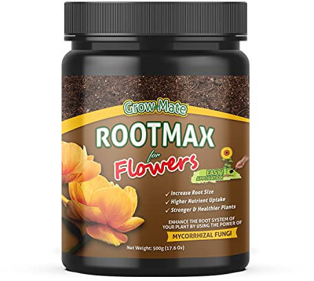 RootMax Flower: Mykorrhiza-Bewurzelungspulver & Wurzelaktivator für Stecklinge & Pflanzen - Verbessertes Wurzelwachstum für gesündere Gärten - Behandelt bis zu 100 Pflanzen (500 g/17.63 oz)