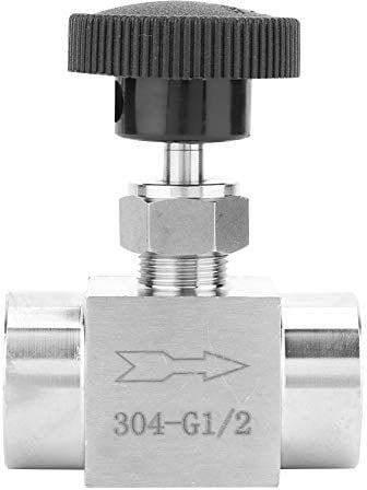 Gerades Nadelventil aus Edelstahl BSPP-Absperrventil mit Innengewinde für die Übertragung von Wassergasöl(Black Handle 1/2in)