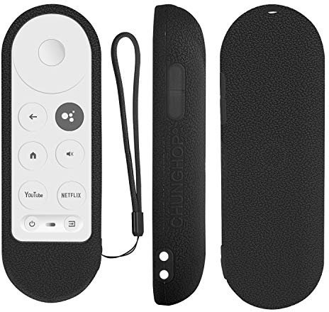 Funda Protectora de Silicona para Chromecast Google TV 2020 Mandos a Distancia, Antideslizante, a Prueba de Golpes, Lavable (Negro)