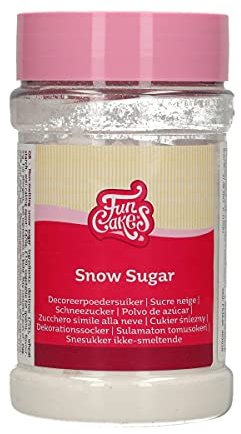 FunCakes Schneezucker Sugar: Nicht schmelzender Zucker, ideal zum Dekorieren von Donuts, Keksen, Kuchen, Waffeln, 150 g.