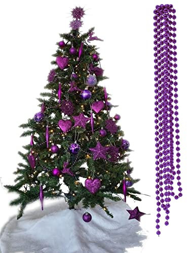 3m Bead Garland Luxury Christmas Tree & Room Decoration 8mm Bead 3m Chain (Dark Purple)