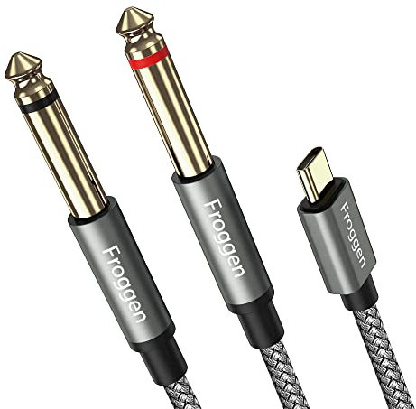 Cavo da USB C a 6,35 mm, tipo C a Dual 6,35 mm, 1/4, cavo audio TS AUX Y, cavo splitter tipo C maschio a 1/4, cavo audio per iPhone 15 serie smartphone tablet laptop amplificatore altoparlante