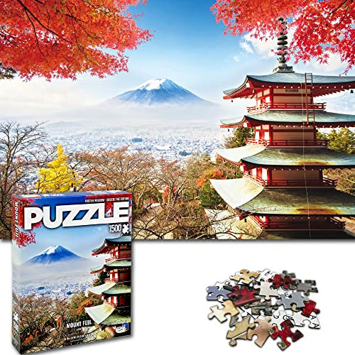 Universal Castle Welt Wahrzeichen Jigsaw Puzzle 1500 Teile Puzzle für Erwachsene und Kinder ab 14 Jahren (Mount Fuji, Japan)