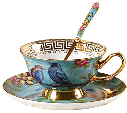 ZOGBX Servicio de café de Porcelana,Juegos Tazas te Porcelana Inglesa,Juego de Taza de Café y Platillo de Porcelana,Juego de Tazas de la Tarde Inglesa Vintage for Bebidas Calientes o frías