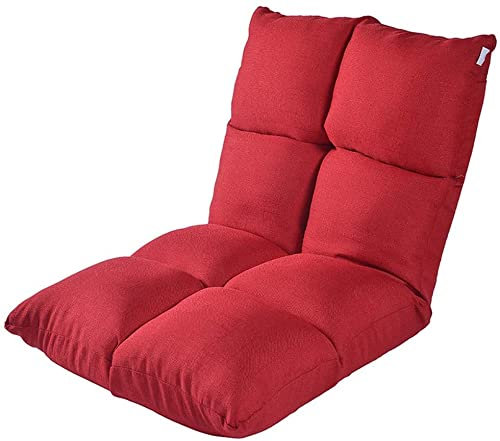 GTTFX Lazy Lounge Sofa Klappbarer Waschbarer Bodenstuhl mit Verstellbarer Rückenlehne Sitzstühle Couch Meditation Entspannen(Color:Big Red)