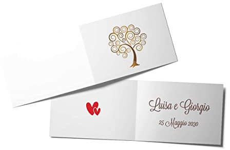110 Bigliettini Bomboniera Matrimonio Albero della Vita (Seppia)