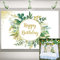Verdure Joyeux Anniversaire Toile de Fond Enfants bébé Douche Photo fête Fond Or Paillettes Eucalyptus Feuilles Vertes décoration bannière gâteau Table Dessert Table Fournitures 2,1 x 1,5 m
