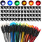 Lyeteung 60 Stücke 3mm 12V Vorverdrahtete LED Dioden Licht, Weiß Orange Rot Gelb Blau Grün, 3mm LED Diffuse Emittierende Leuchtdiode mit 20cm Kabel + 60 Stücke 3mm Plastik LED Dioden Halter