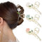 WELROG 3 Stück Blumen Metall Haarspangen für Damen – Große Haarkrallen Clips für Frauen für Dickes Haar, Dünnes Haar, Haarkralle für Mädchen